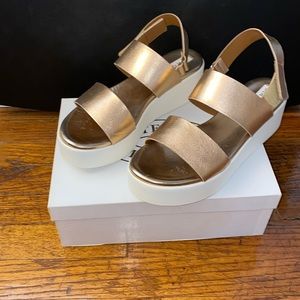 Steve Madden Rachel Rose Gold Banded Platform Sandals